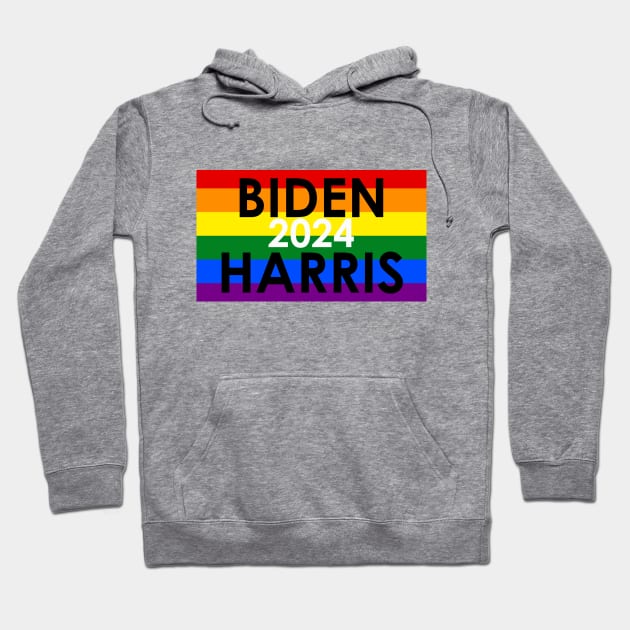 Biden Harris 2024 LGBTQ+ PRIDE Hoodie by Discotish